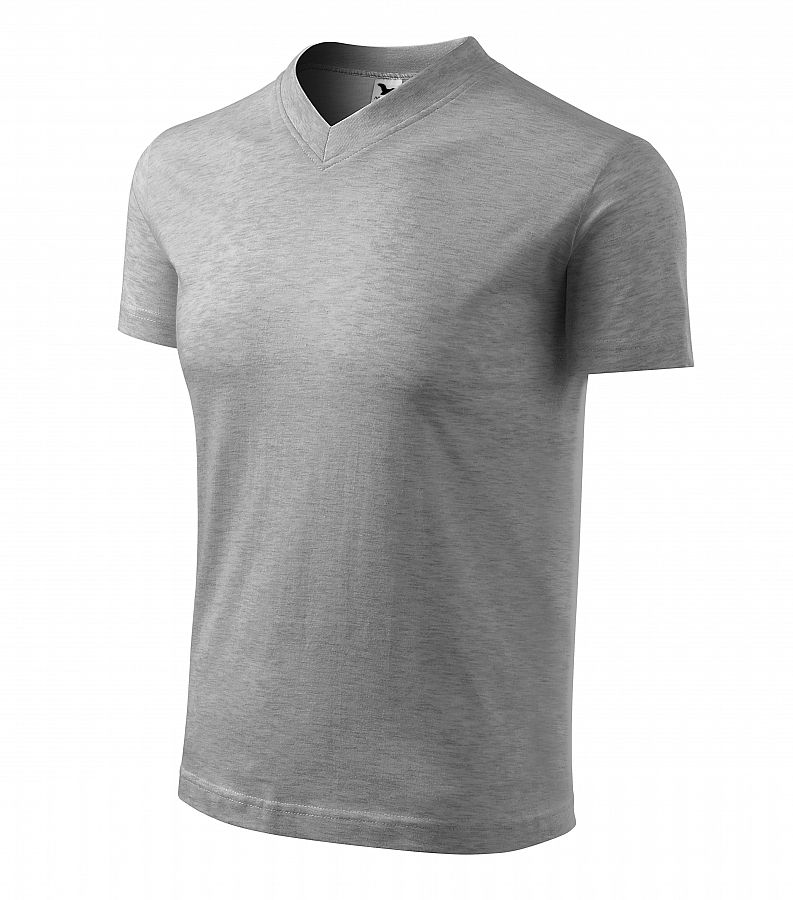 Tričko unisex V-NECK 102 tmavě šedý melír